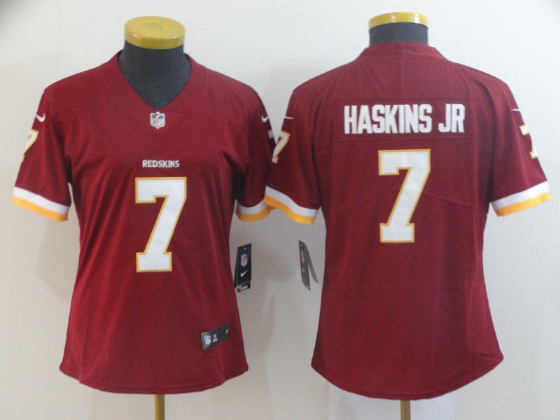 Women Washington Red Skins #7 Haskins Red Nike Vapor Untouchable Limited Player NFL Jerseys->washington redskins->NFL Jersey